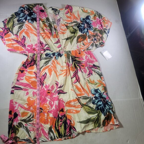1. State Womens Floral Kimono Style Cover-Up Dress Lightweight Rayon Size L - Picture 6 of 10